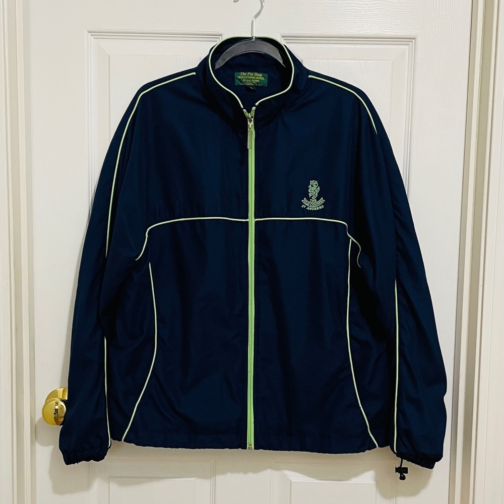 Navy Blue Jacket with White Accents